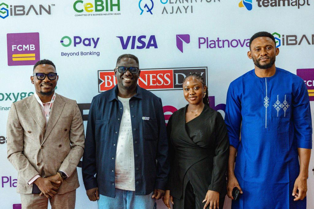 L-R: Ibukun Humphrey Oluwagbenga, Head of IT Business Support and Operations, OPay; Dotun Daniel Adekunle, COO/CTO, OPay; Titilayo Rhoda Adeyemi, Legal Officer, OPay; and Paul Iwunwa, Senior Marketing Manager, OPay at the inaugural BusinessDay Fintech Summit 2026 held in Lagos.