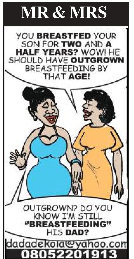 Cartoon: According to researched, breastfeeding is healthy