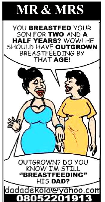 Cartoon: According to research, breastfeeding is healthy