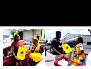 Gbagada Jasmine Lions Club distributes reusable bags to shoppers, residents