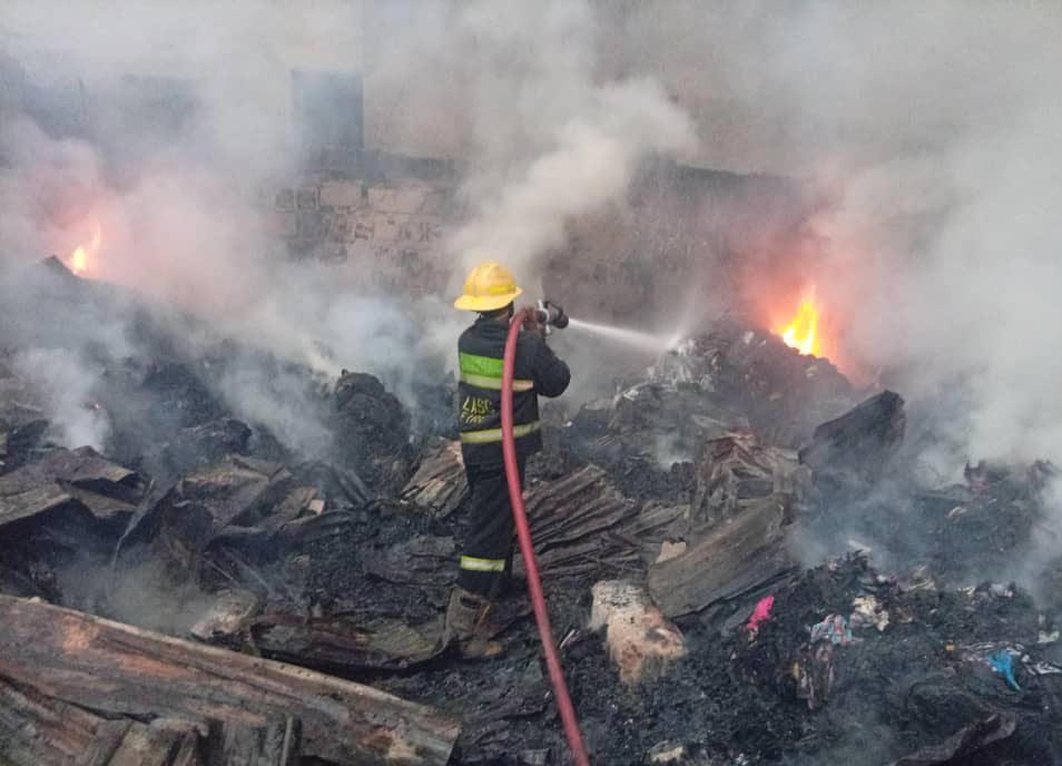 Fire wreaks havoc on Dopemu Aluminum Village, Tejuosho Market in Lagos