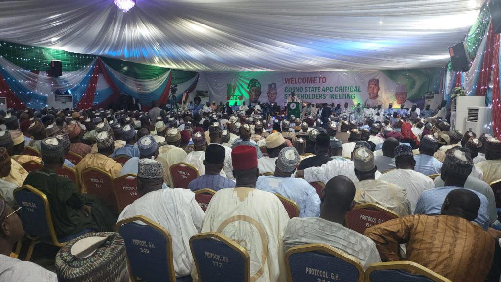 Emotional Scene in 2027: Borno APC Unanimously Backs Tinubu-Shettima Ticket, Leaving Zulum Overcome with Emotion