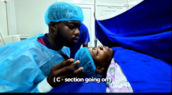 Nigerians divided as Cute Abiola shares wife’s C-section delivery video