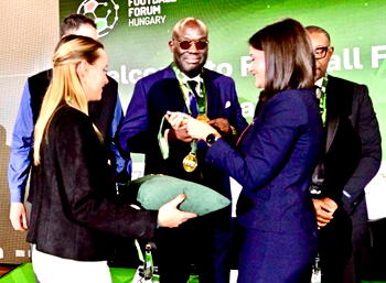 Drew Uyi honoured at Football Forum Hungary 2026 with medal of distinction