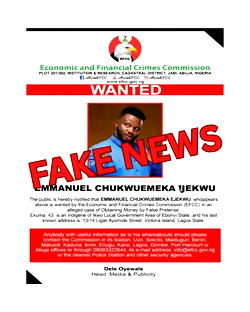 ‘Not wanted’, EFCC denies fake poster featuring Comedian Sabinus