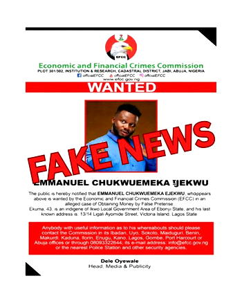‘Not wanted’, EFCC denies fake poster featuring Comedian Sabinus