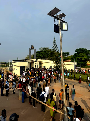 Photos: OAU students barricade roads over transportation hitches