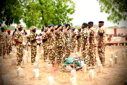 Photos: Brigadier-General, soldiers killed by terrorists buried in Borno