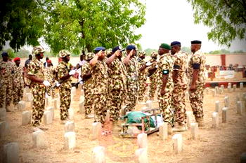 Photos: Brigadier-General, soldiers killed by terrorists buried in Borno