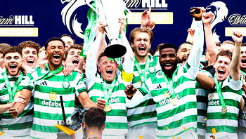 Celtic hit late double to break Hearts and win Scottish Premiership