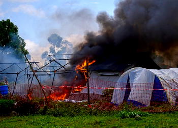 Residents burn Ebola tents after hospital refuses release of victim’s body