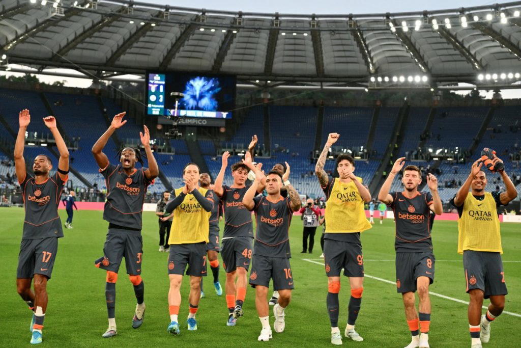 Champions Inter thump Lazio in cup final warm up