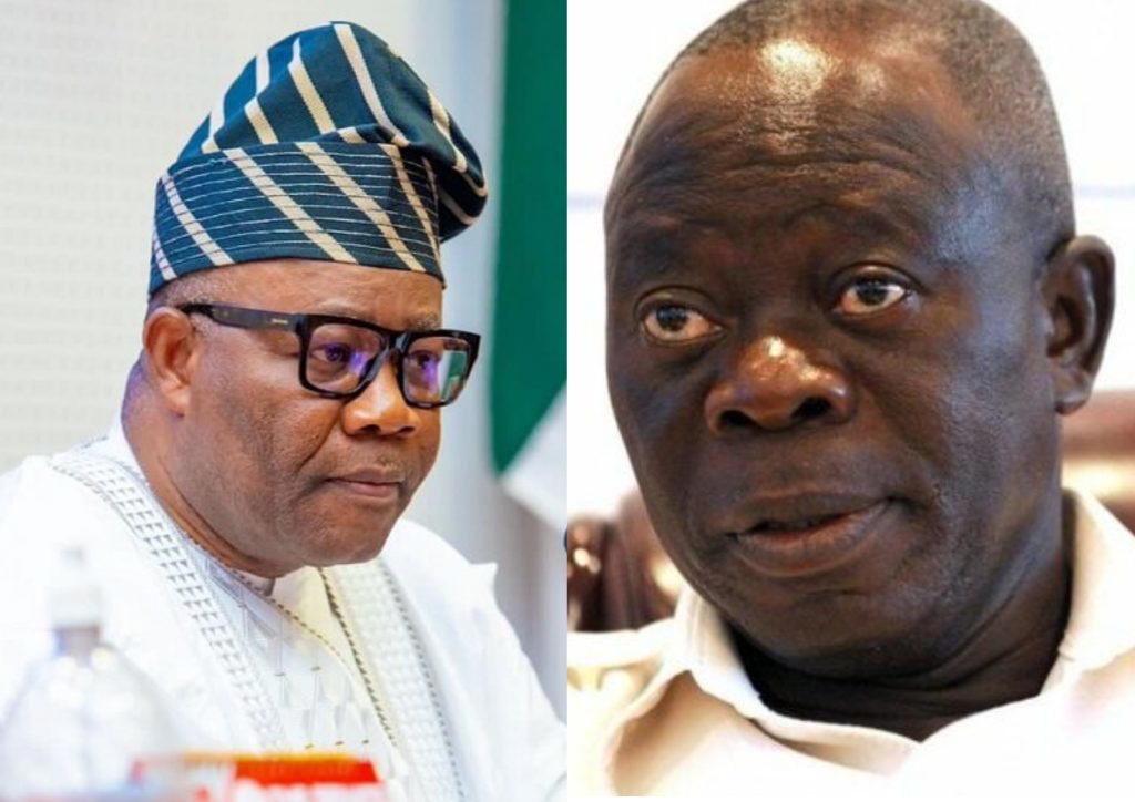 Drama in senate as Oshiomhole, Akpabio clash over amended rules