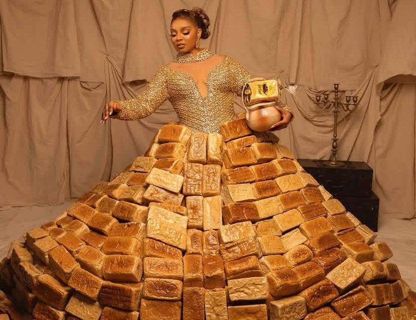 BBNaija’s Queen sparks Guinness World Records buzz after bread outfit at AMVCA