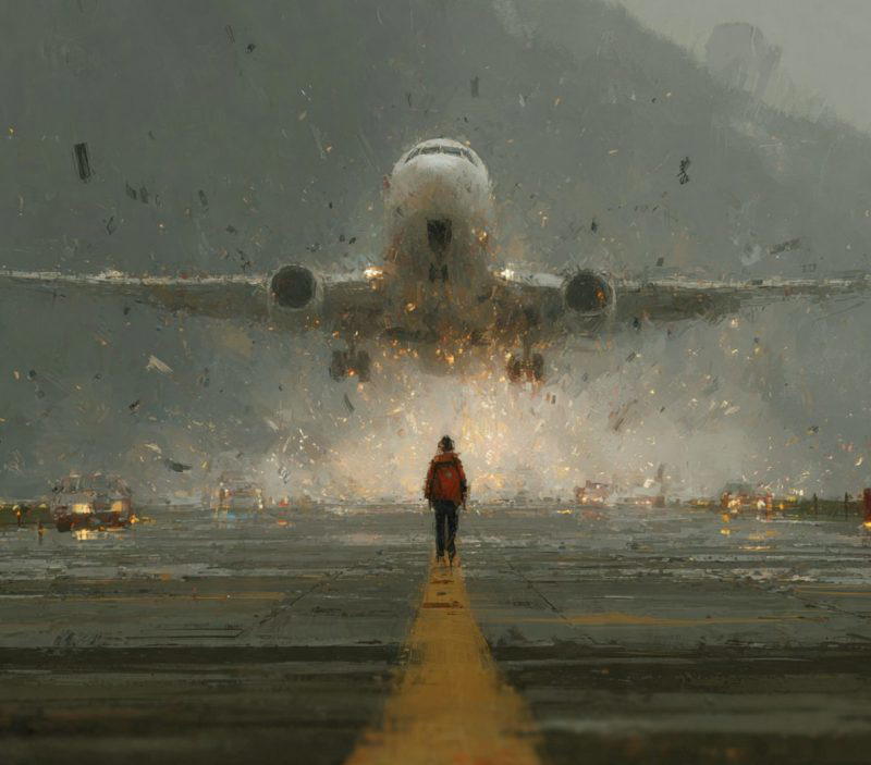 Plane hits pedestrian during take off