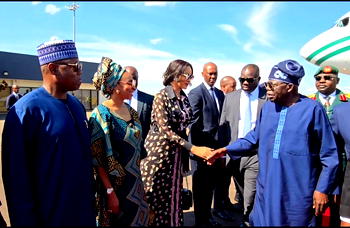 Tinubu arrives Rwanda for Africa CEO Forum