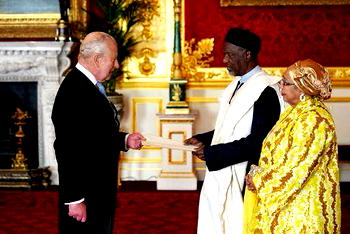 Nigeria’s high commissioner Dalhatu presents letters of credence to King Charles III