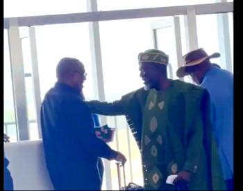 Reno Omokri shares video of warm exchange with Peter Obi at Abuja airport
