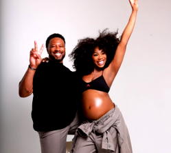 Sharon Ooja welcomes first child amid celebration
