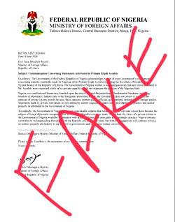 Nigeria’s foreign ministry denies issuing letter to Liberia