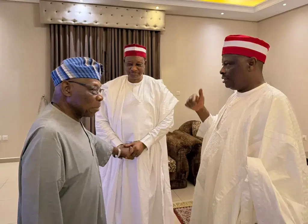 Kwankwaso and Gwarzo hold meeting with Obasanjo in Kano