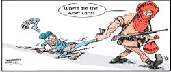 Cartoon: ‘Renew, sorry, release my leg now or I’ll call Netanyahu!’