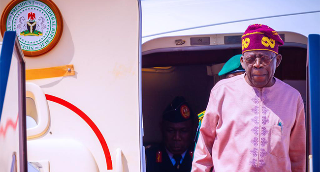Tinubu returns to Abuja after Eid-el-Kabir holiday
