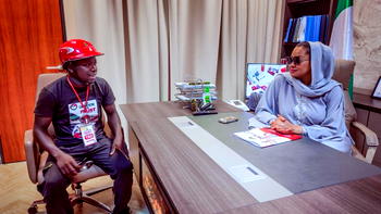 Natasha receives cyclist, backs sports, cautions against risky rides