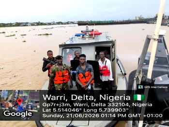 Navy rescues three from capsized boat in Warri