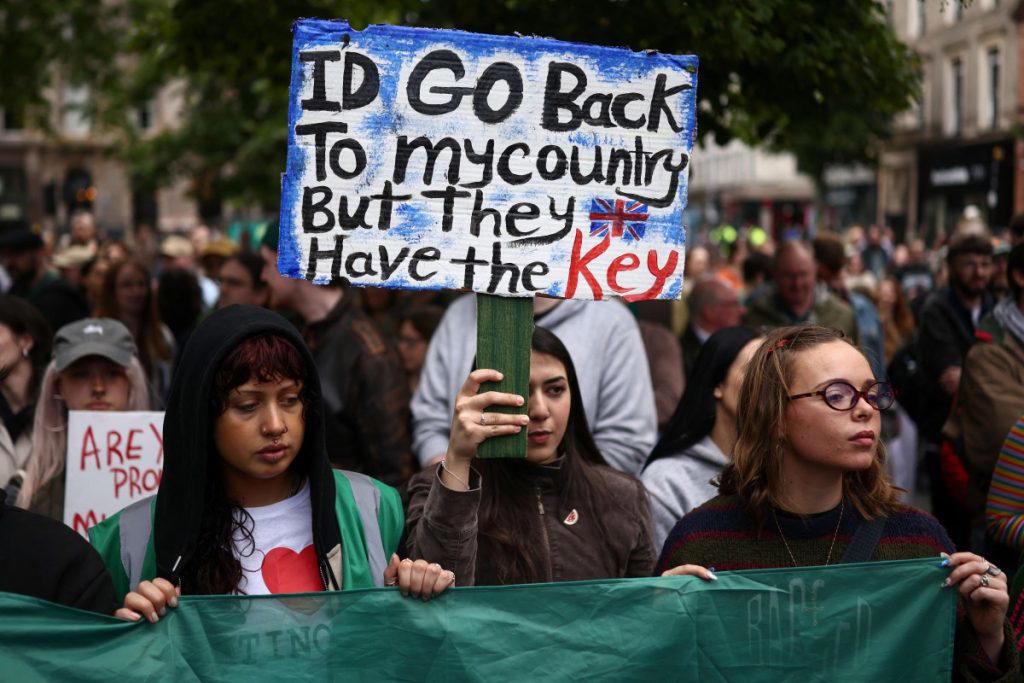 Massive turnout for anti-racism demonstration following unrest in Belfast