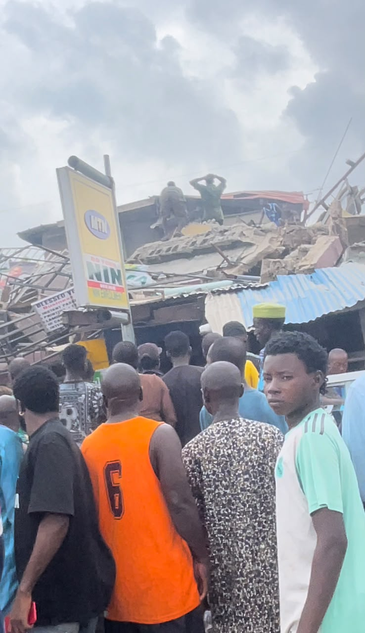 Photos: Three-storey building collapses in Lagos