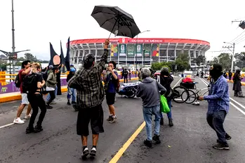 Protesters block road to Mexican World Cup stadium