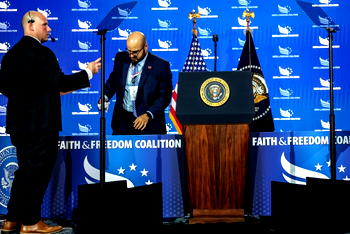 Trump suspends teleprompter operator for allegedly betting on speeches