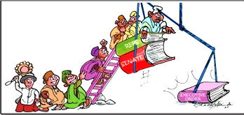 Cartoon: 'On your ladder we shall climb'