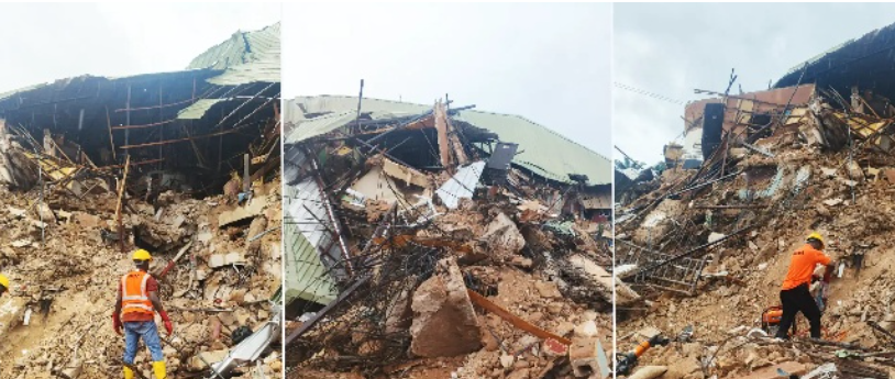Oko Poly hostel collapse traps dozens of students