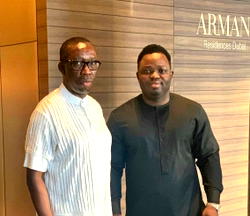 prince Evuetapha congratulates Okowa at 67