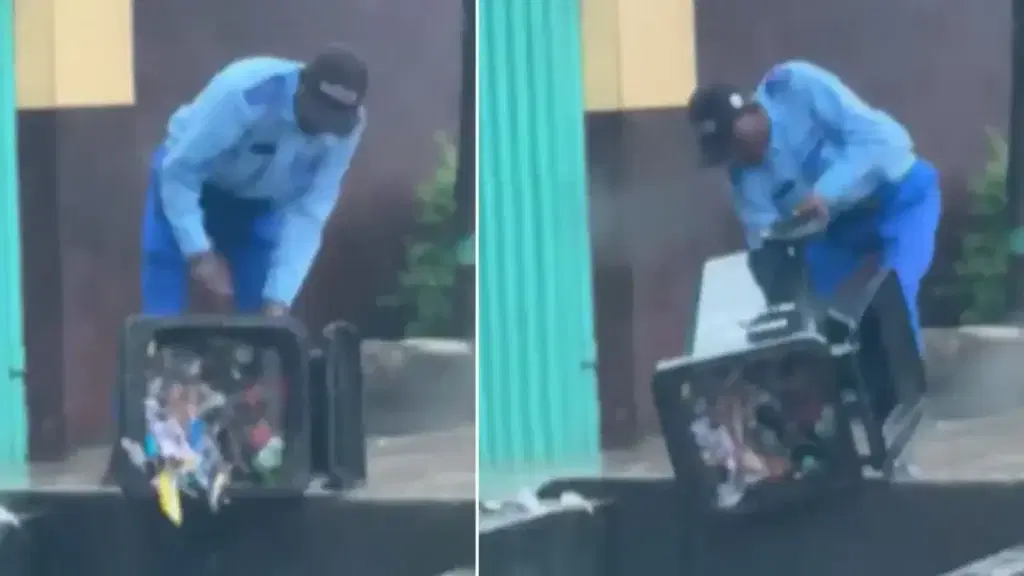 Video: Lagos arrests 56-yr-old man for dumping refuse in drainage