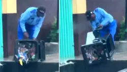 Video: Lagos arrests 56-yr-old man for dumping refuse in drainage