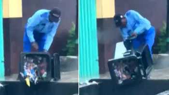 Video: Lagos arrests 56-yr-old man for dumping refuse in drainage