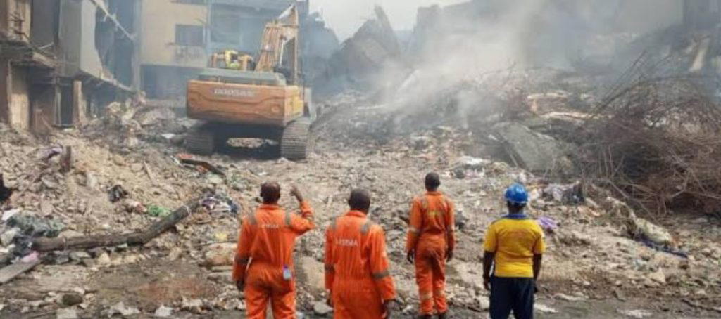 Lagos begins controlled demolition of fire-damaged Martins Street building Image