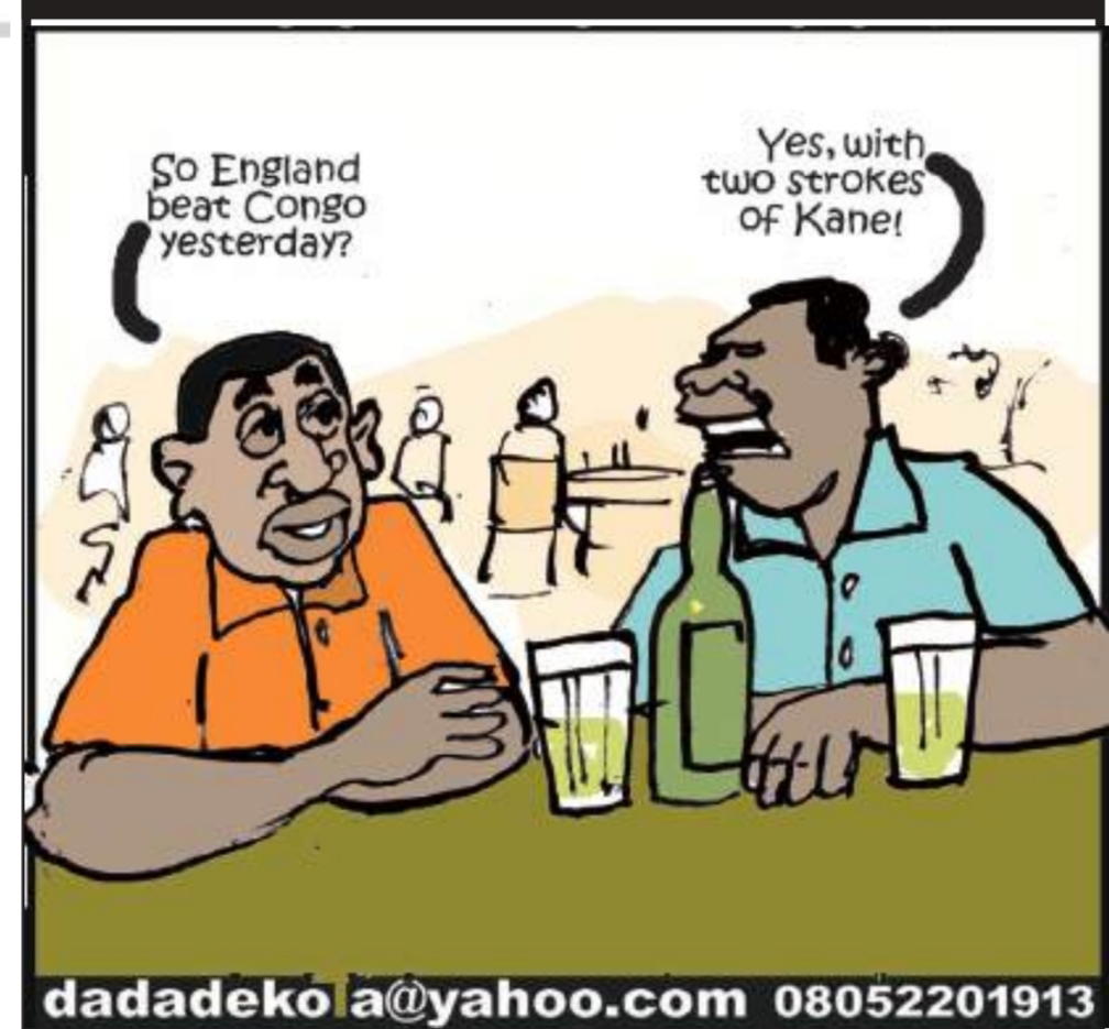 Cartoon: England Kane Congo two strokes