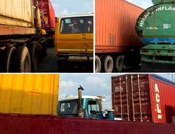 Photos: Trucks take over Mile 2-Wharf-Apapa Corridor; Customs, NPA, Police look on