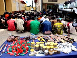 Lagos police arrest 147 suspects, recover weapons, cartridges in criminal hideout raids
