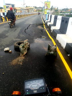 Osun’s newly opened LAMECO flyover damaged three weeks after commissioning
