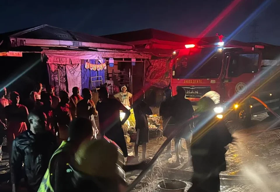 Fire destroys 17 shops in Lagos market