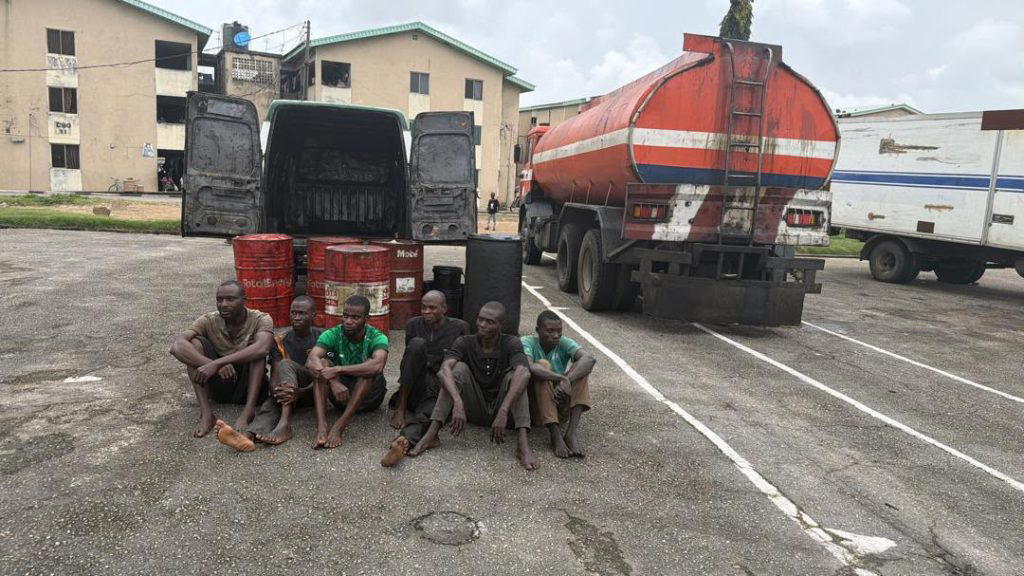 Lagos troops apprehend six suspects involved in illegal bunkering in Orile