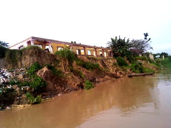 School on the brink before it was finally swallowed by the river Photos courtesy, ECARD