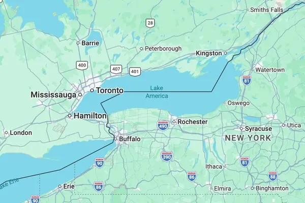 Google Maps renomme le lac Ontario 'Lac Amérique' aux États-Unis - mais pas au Canada