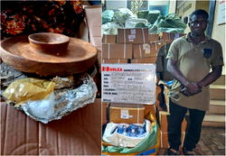 NDLEA Intercepts China, Italy-bound cocaine shipment concealed mortar, backpack