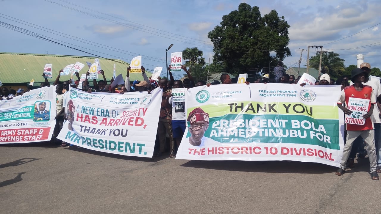 Arewa Youths laud Tinubu over creation of 10 division in Taraba
